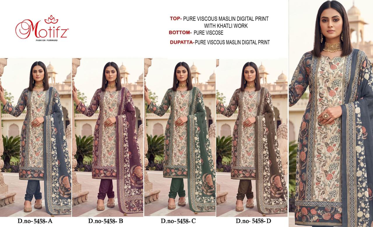 Motifz 5458 catalog pakistani suits wholesalers in surat