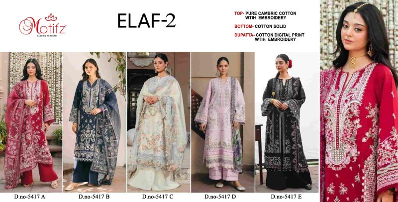 Motifz Elaf vol 2 5417 catalog pakistani suits wholesalers in hyderabad