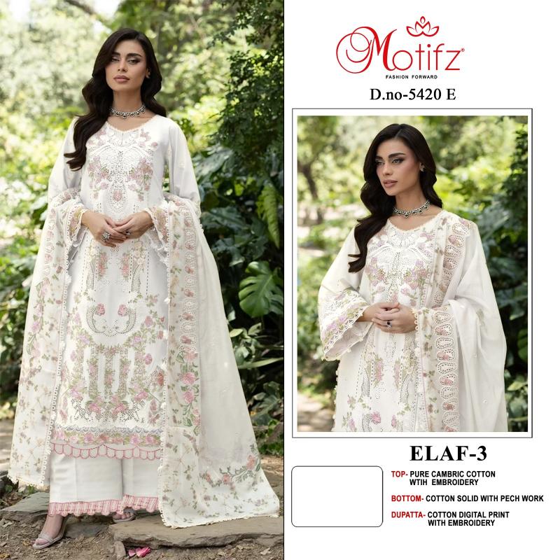 Motifz Elaf vol 3 5420 catalog wholesale pakistani suits in india