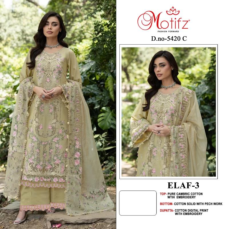 Motifz Elaf vol 3 5420 catalog wholesale pakistani suits in india