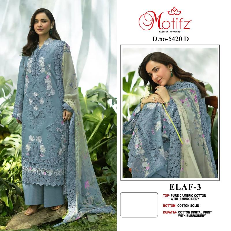Motifz Elaf vol 3 5420 catalog wholesale pakistani suits in india