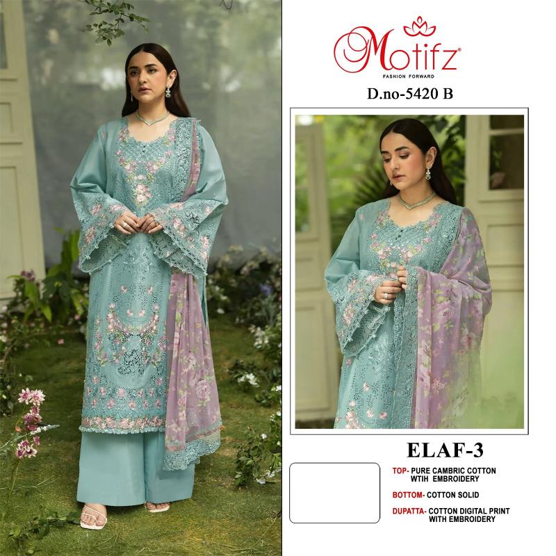 Motifz Elaf vol 3 5420 catalog wholesale pakistani suits in india