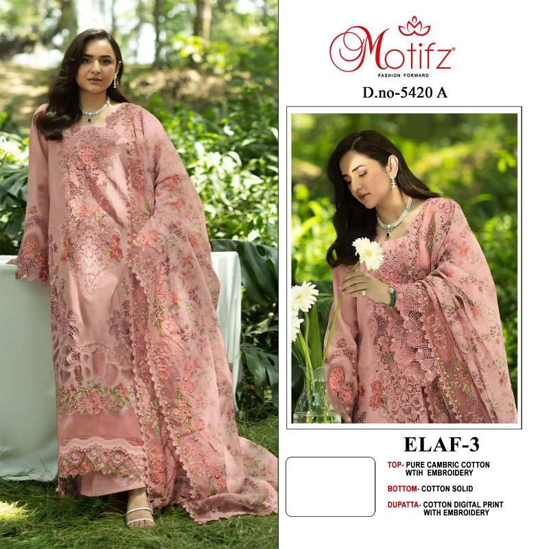Motifz Elaf vol 3 5420 catalog wholesale pakistani suits in india