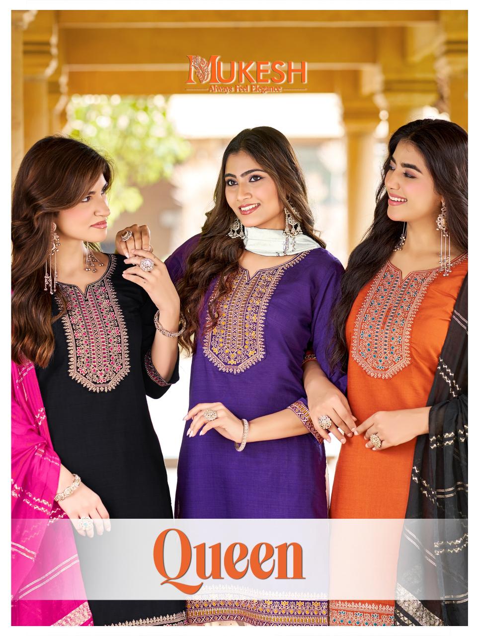 Mukesh Queen 0.2 catalog embroidered kurtis wholesalers