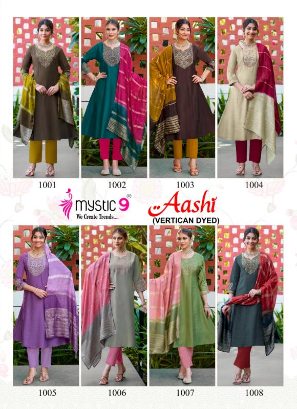 Mystic 9 Aashi vol 1 catalog kolkata wholesale market for kurtis