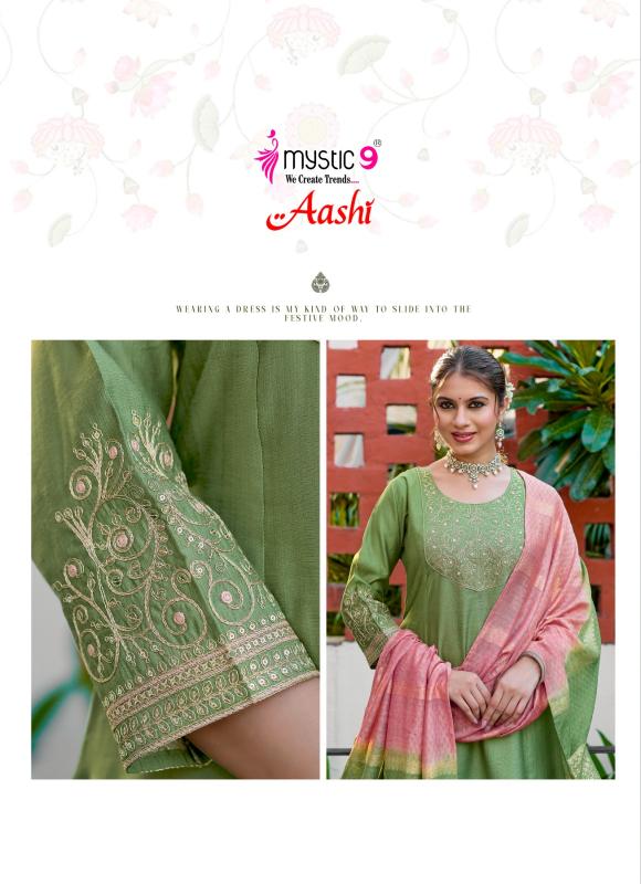 Mystic 9 Aashi vol 1 catalog kolkata wholesale market for kurtis