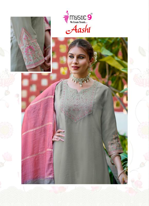 Mystic 9 Aashi vol 1 catalog kolkata wholesale market for kurtis