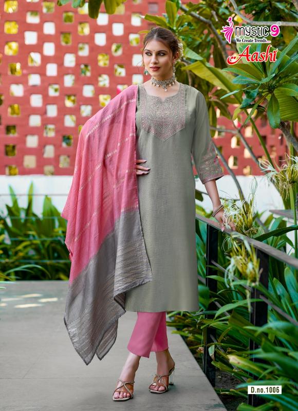 Mystic 9 Aashi vol 1 catalog kolkata wholesale market for kurtis