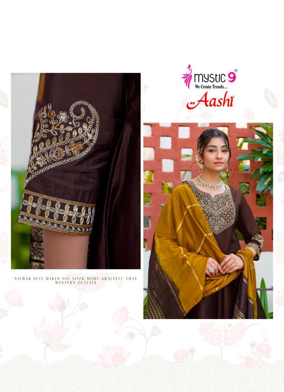 Mystic 9 Aashi vol 1 catalog kolkata wholesale market for kurtis