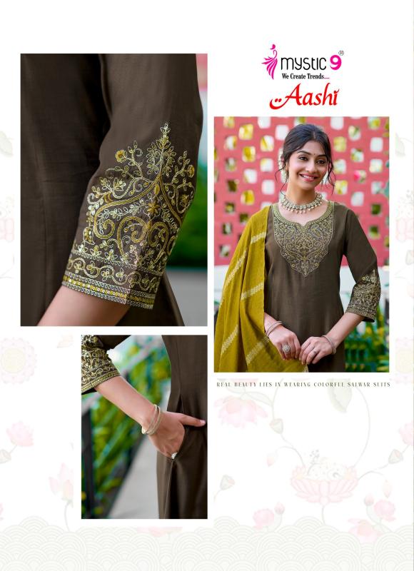 Mystic 9 Aashi vol 1 catalog kolkata wholesale market for kurtis