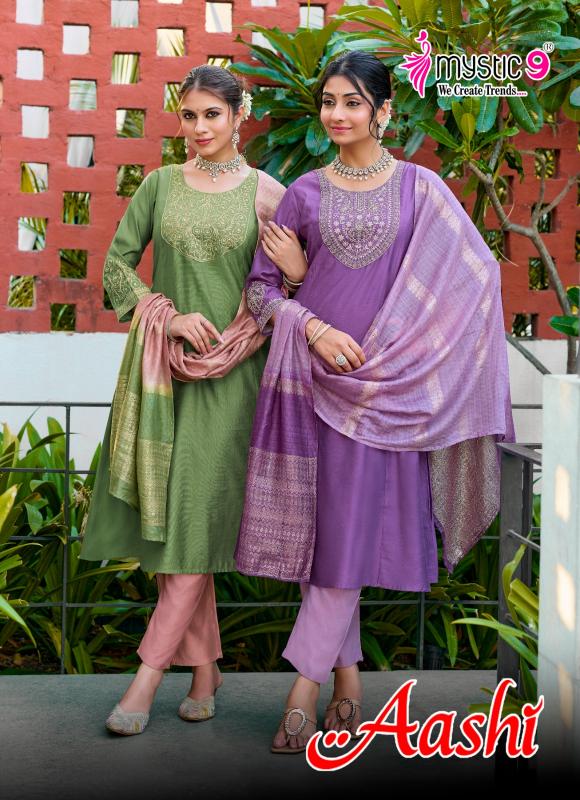 Mystic 9 Aashi vol 1 catalog kolkata wholesale market for kurtis