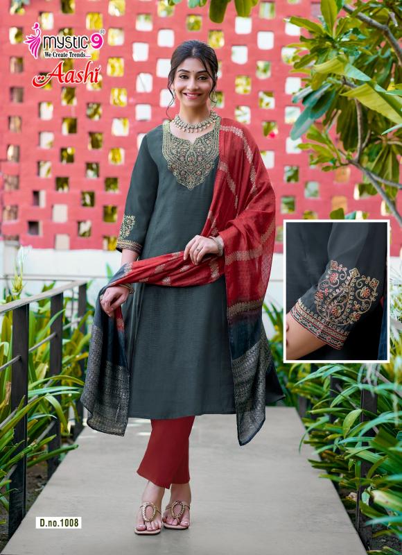 Mystic 9 Aashi vol 1 catalog kolkata wholesale market for kurtis