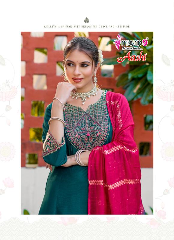 Mystic 9 Aashi vol 1 catalog kolkata wholesale market for kurtis