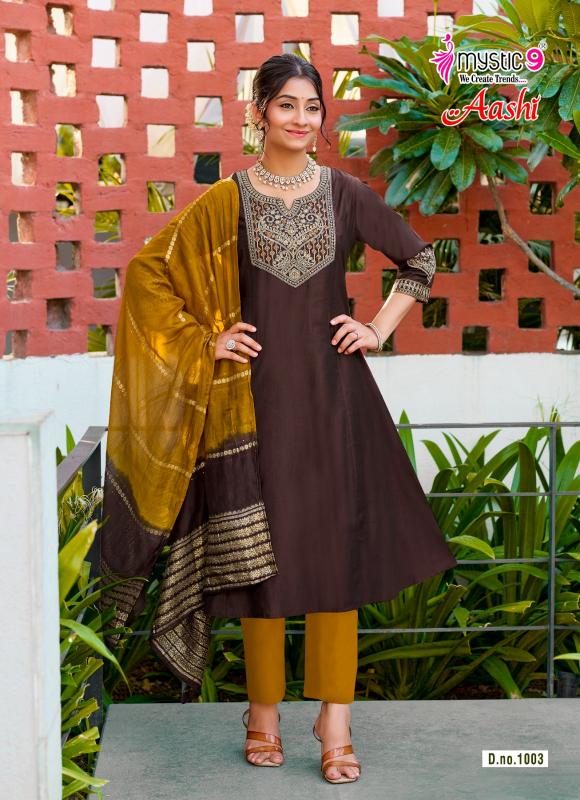 Mystic 9 Aashi vol 1 catalog kolkata wholesale market for kurtis
