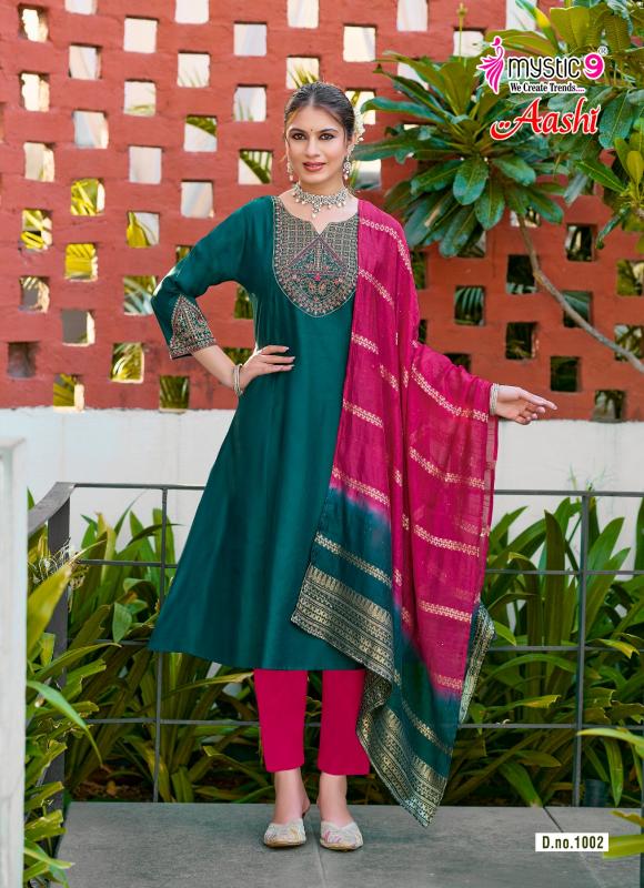 Mystic 9 Aashi vol 1 catalog kolkata wholesale market for kurtis