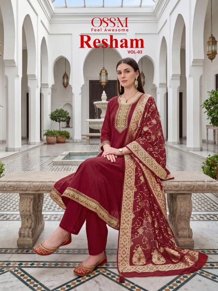 Ossm Resham vol 3 catalog wholesale aneisha kurtis