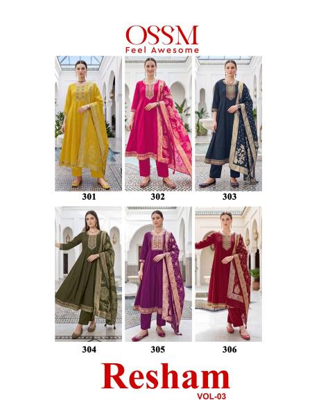 Ossm Resham vol 3 catalog wholesale aneisha kurtis