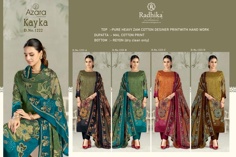 Radhika Azara Kayka D 1222 catalog bombay market surat dress material