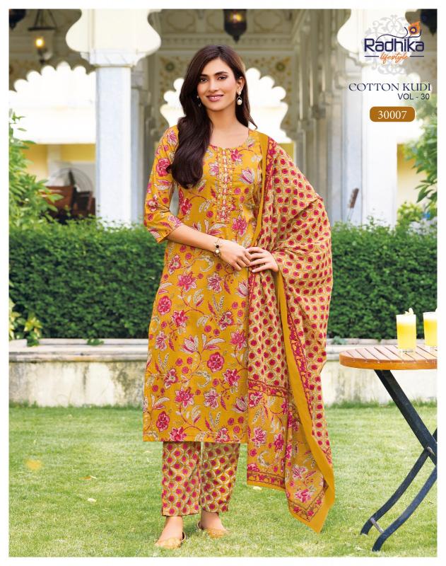 Radhika Lifestyle Cotton Kudi Vol 30 catalog wholesale kurtis and dress materials
