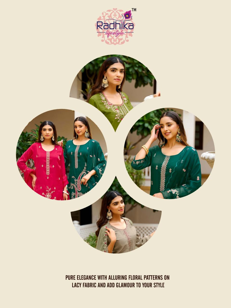 Radhika Lifestyle Sarin Vol 1 catalog kurti wholesalers in ahmedabad
