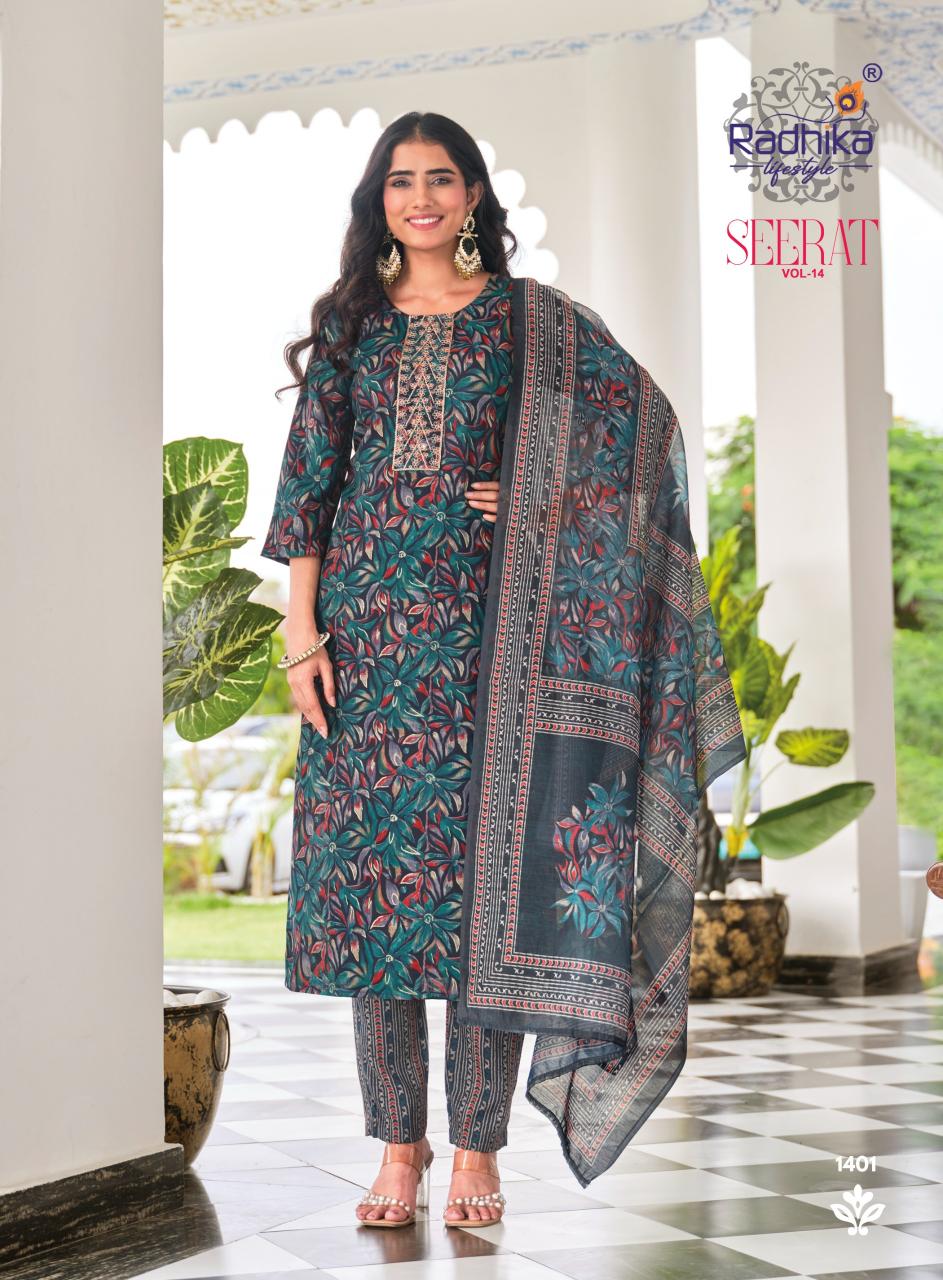 Radhika Lifestyle Seerat Vol 14 catalog brand kurtis wholesale