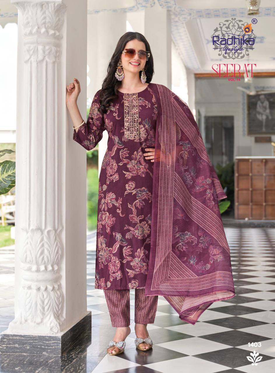 Radhika Lifestyle Seerat Vol 14 catalog brand kurtis wholesale