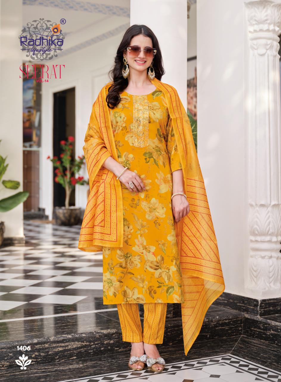 Radhika Lifestyle Seerat Vol 14 catalog brand kurtis wholesale