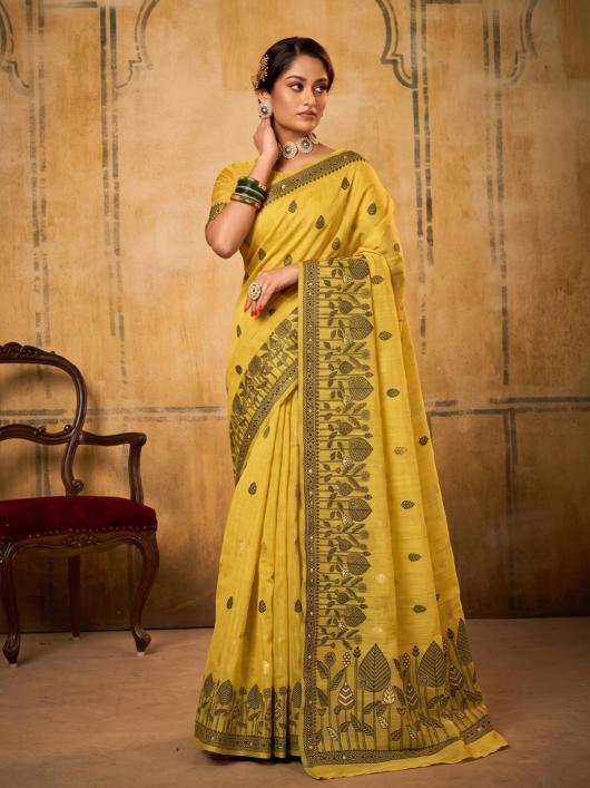 RANGOON COTTON by SHREE SHYAM FASHION fancy designer Soft LINEN COTTON fabric saree wholesale 