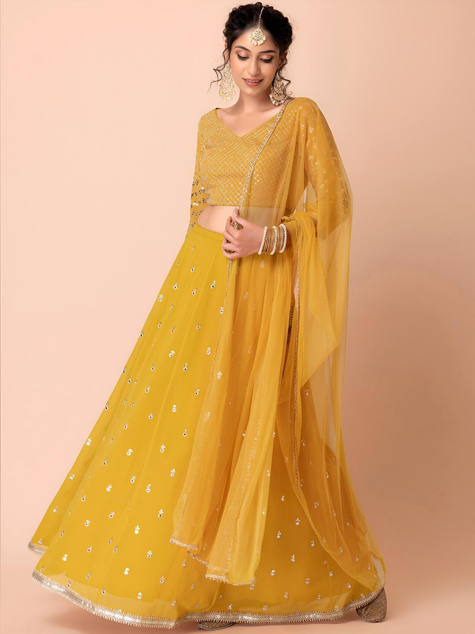 Sabella 15071 Yellow catalog mumbai bridal lehenga wholesale market