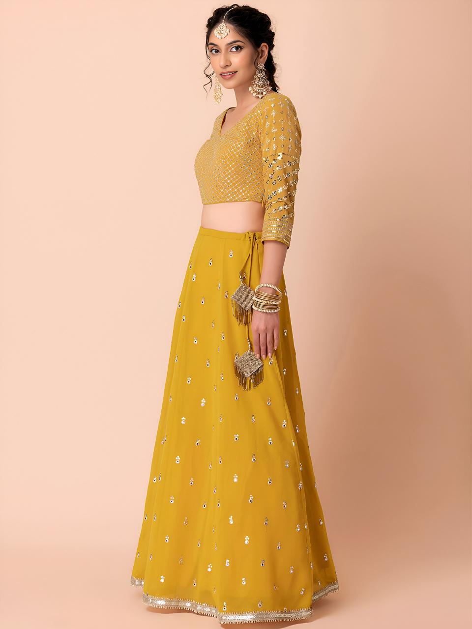 Sabella 15071 Yellow catalog mumbai bridal lehenga wholesale market