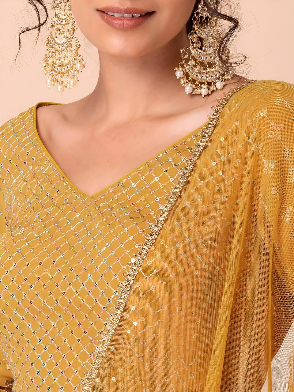 Sabella 15071 Yellow catalog mumbai bridal lehenga wholesale market