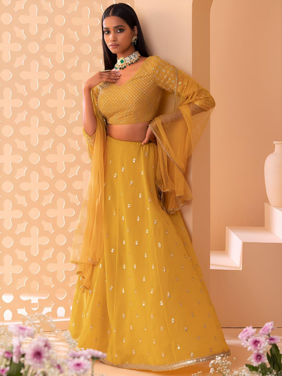 Sabella 15071 Yellow catalog mumbai bridal lehenga wholesale market