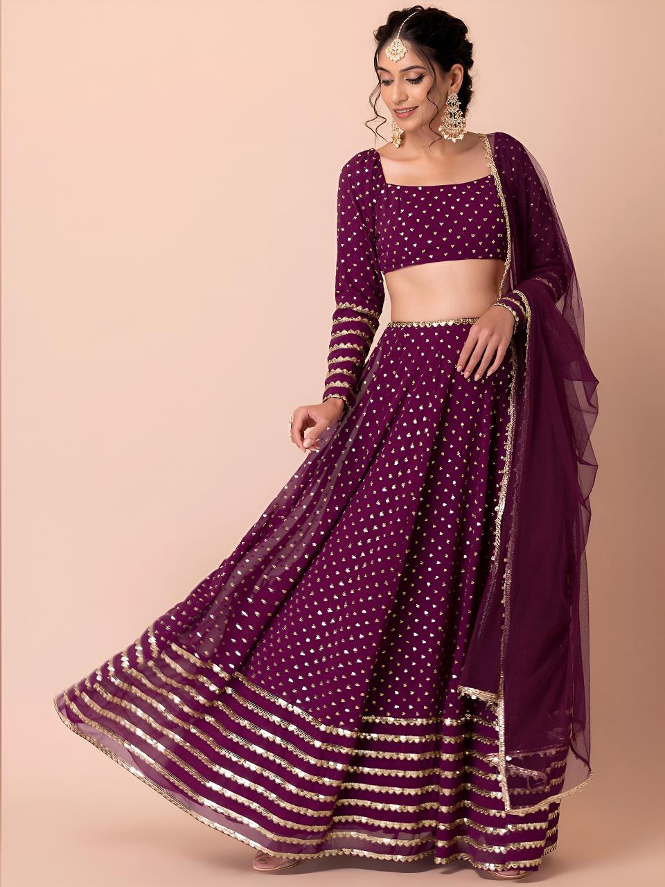 Sabella 15074 Wine catalog lehenga wholesalers