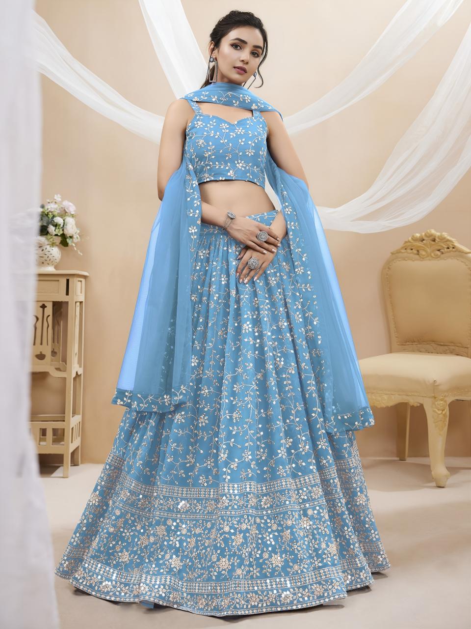 Sabella 405 skyBlue catalog lehenga wholesale mumbai
