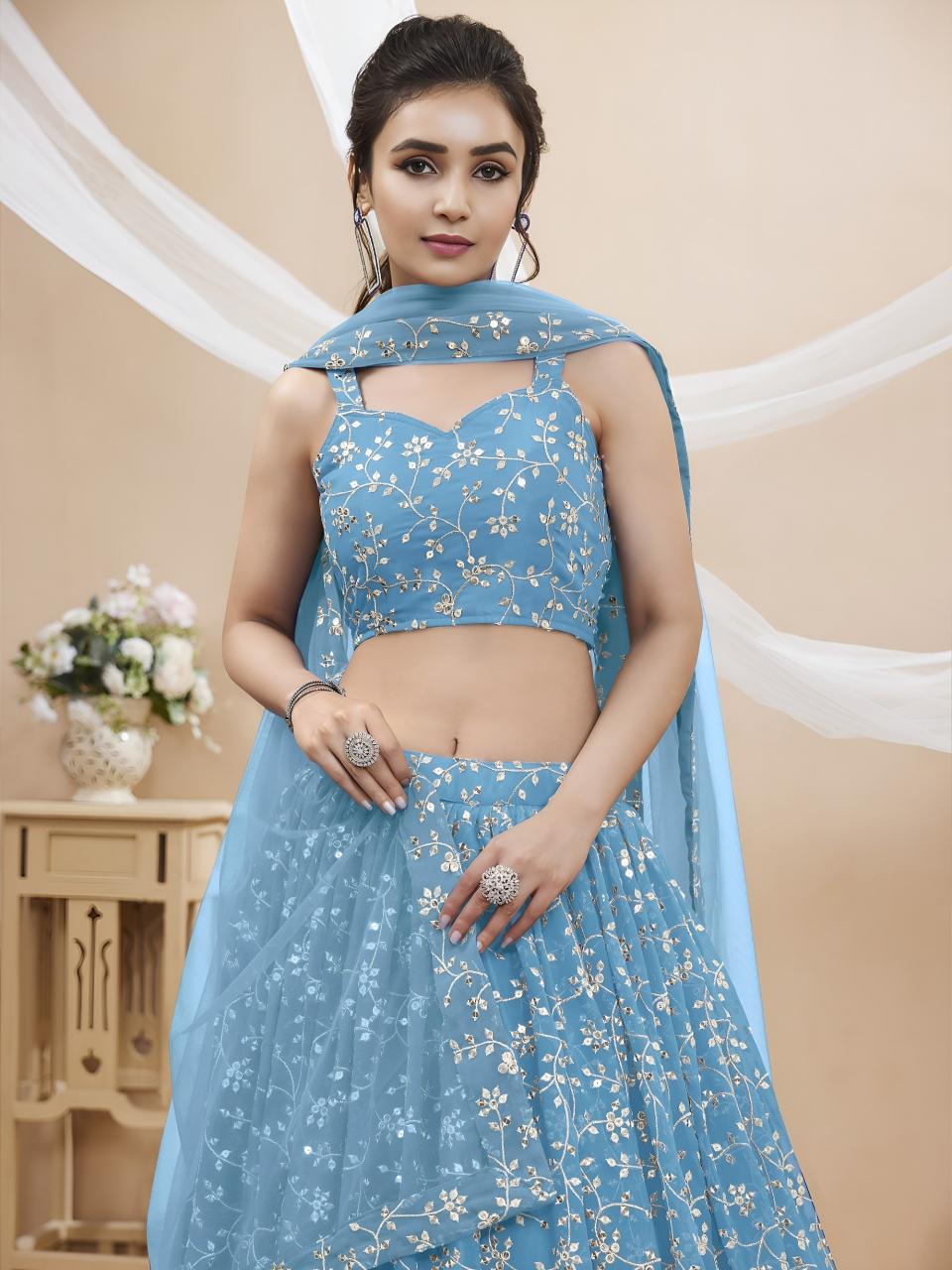 Sabella 405 skyBlue catalog lehenga wholesale mumbai