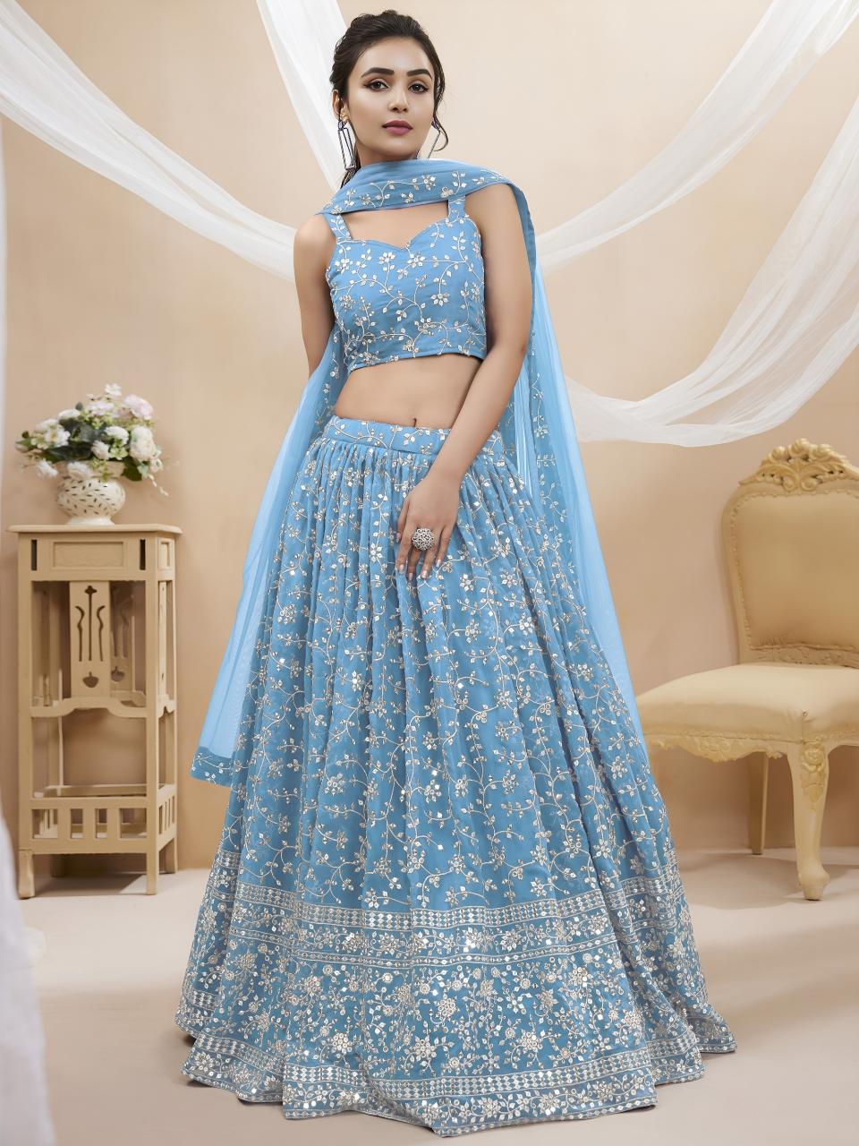 Sabella 405 skyBlue catalog lehenga wholesale mumbai