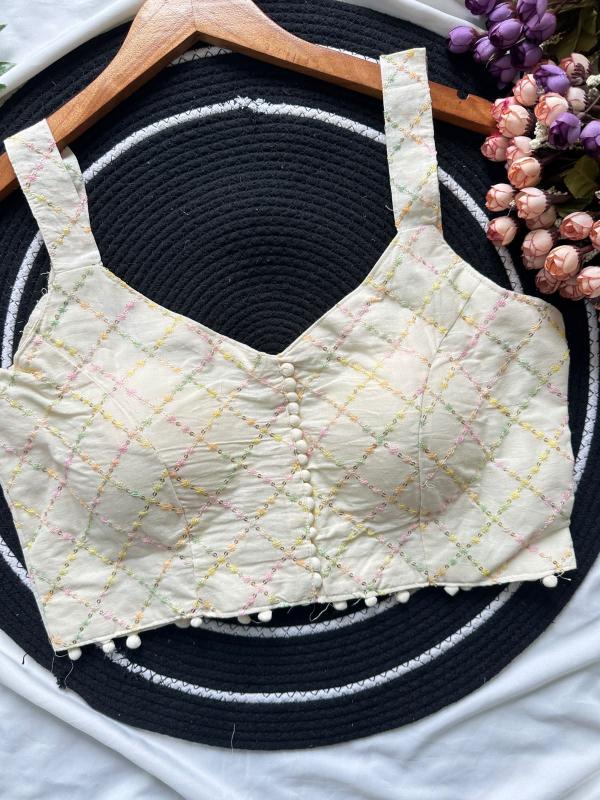 Sabella Hakoba Pompom catalog cotton blouse 