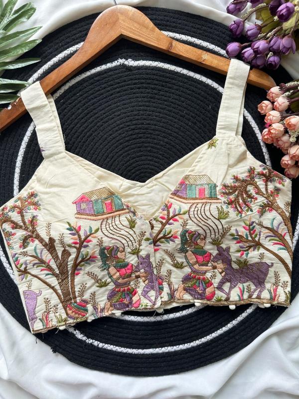 Sabella Hakoba Pompom catalog cotton blouse 