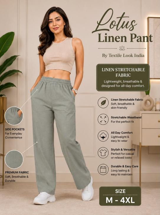 Sabella Lotus Linen vol 1 catalog  Linen Stretchable Straight Fit Bottom Wear Collection