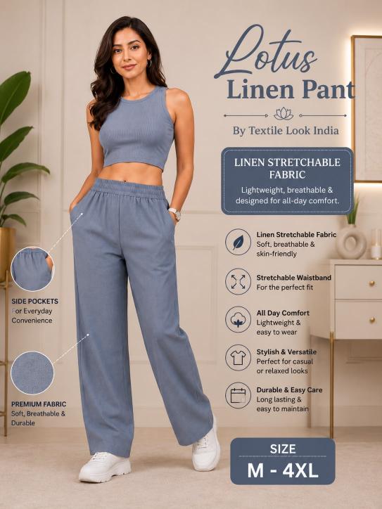 Sabella Lotus Linen vol 1 catalog  Linen Stretchable Straight Fit Bottom Wear Collection