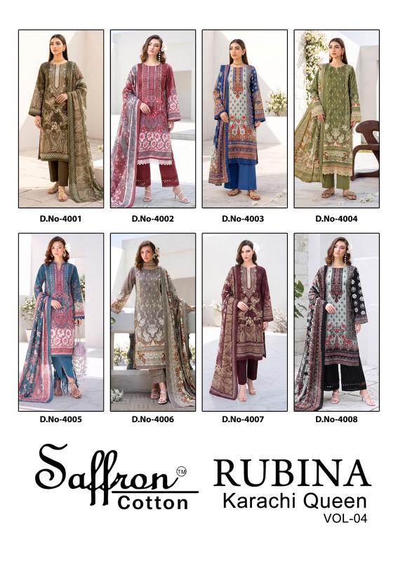 Saffron Rubina Vol 4 – Karachi Dress Material Wholesale Catalog
