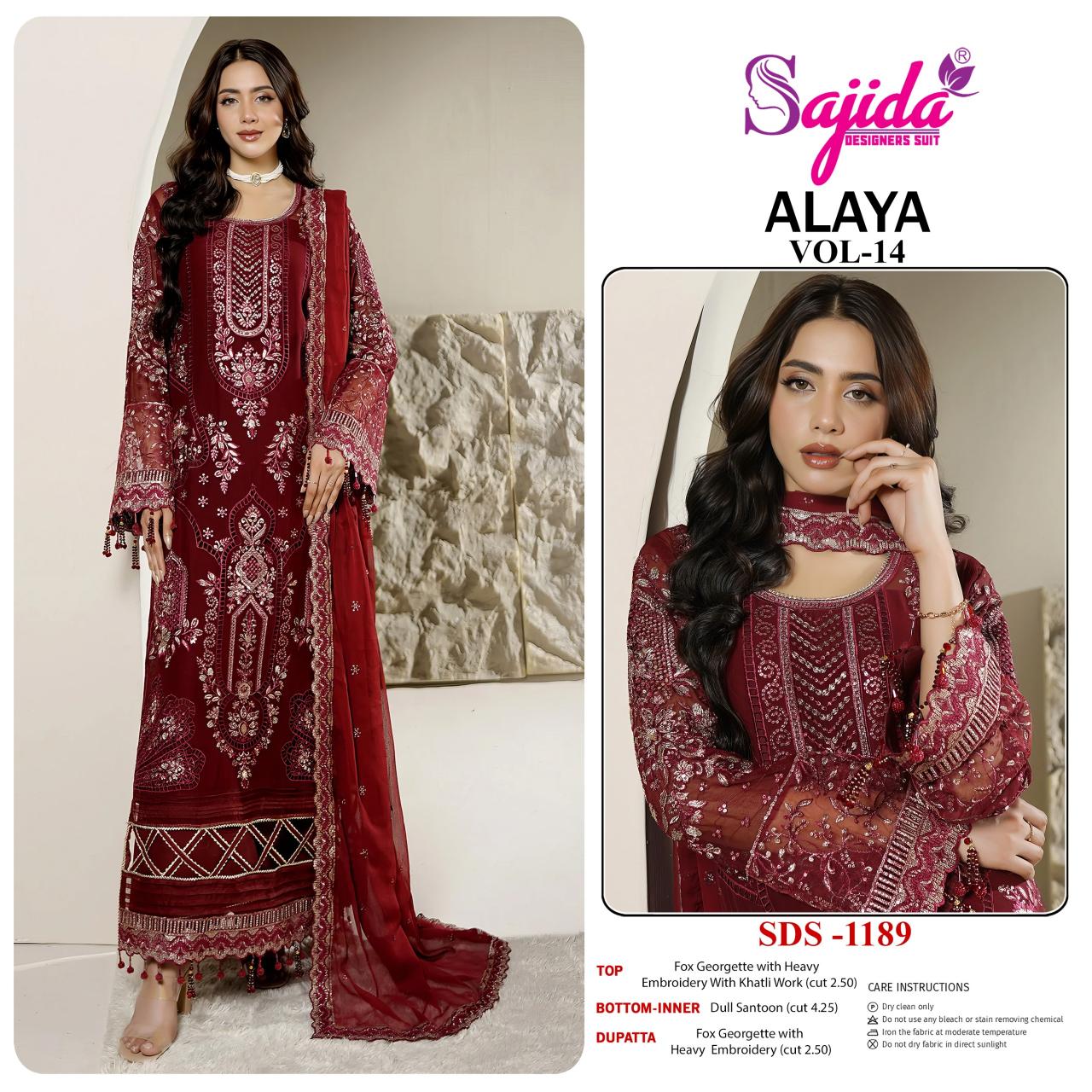 Sajida Alaya vol 14 catalog pakistani unstitched suits wholesale
