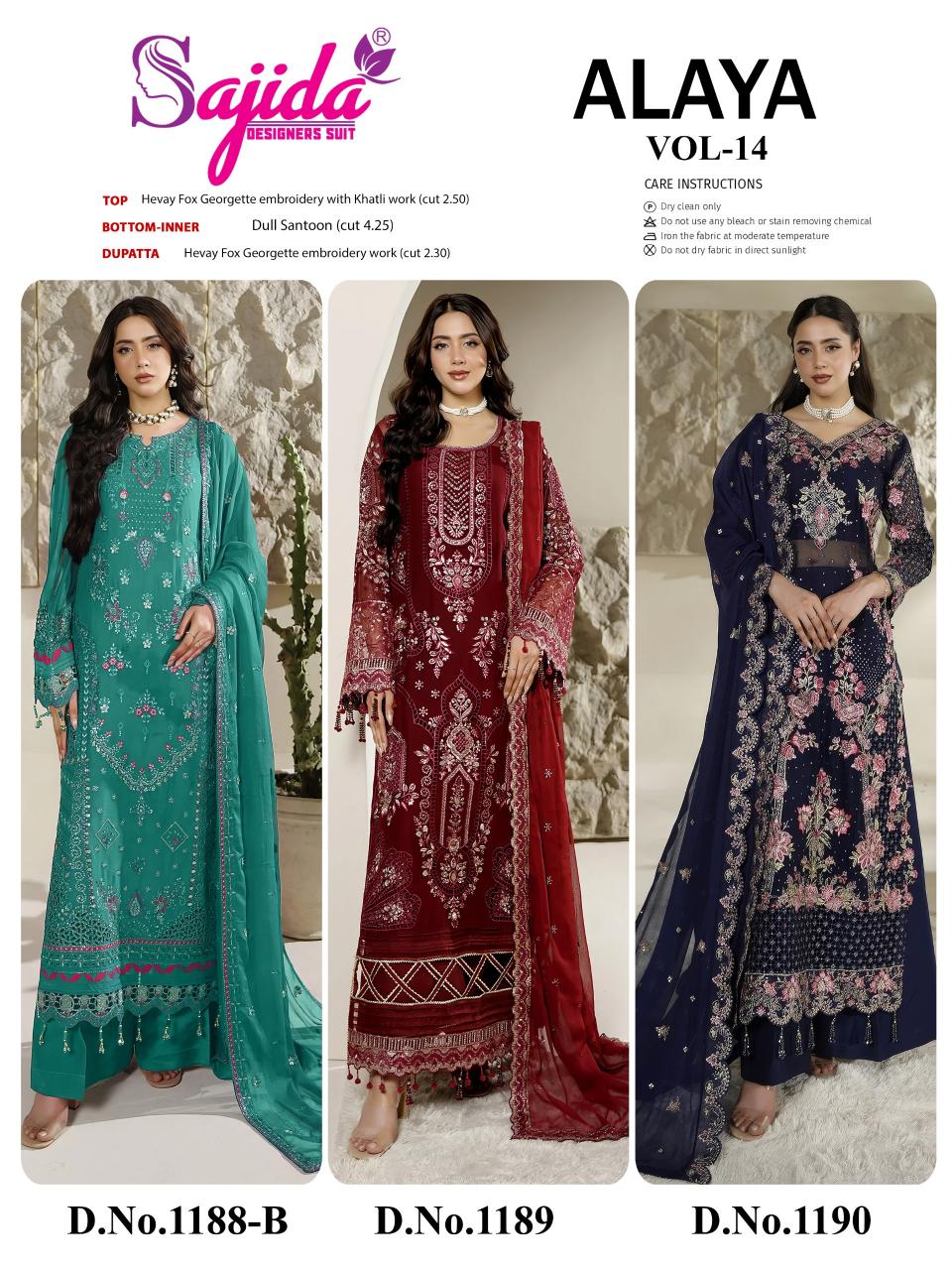 Sajida Alaya vol 14 catalog pakistani unstitched suits wholesale