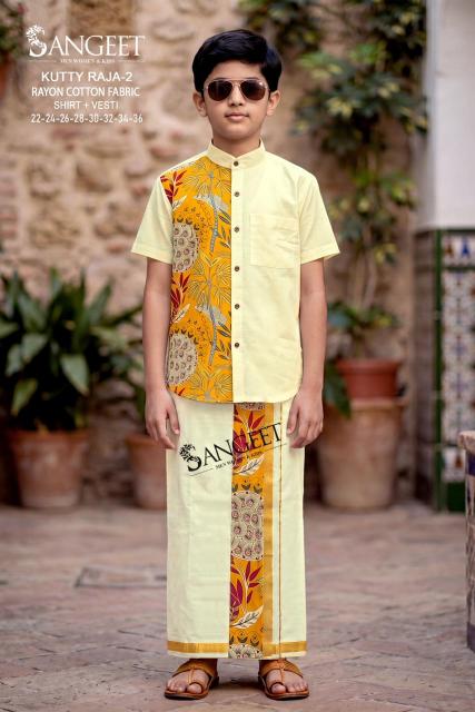 Sangeet Kutty Raja Vol 2 Rayon Cotton Kids wear Shirt With Vesti