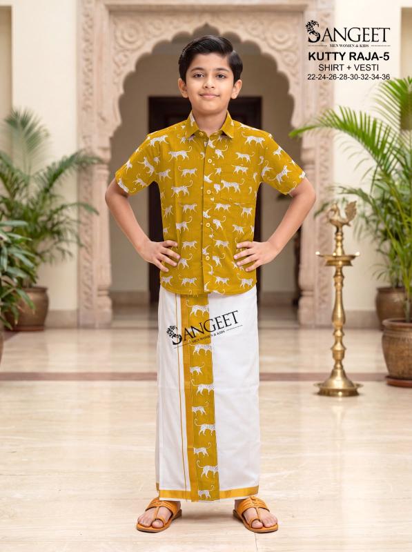 Sangeet Kutty Raja Vol 5 catalog kids wear Shirt With Vesti wholesaler