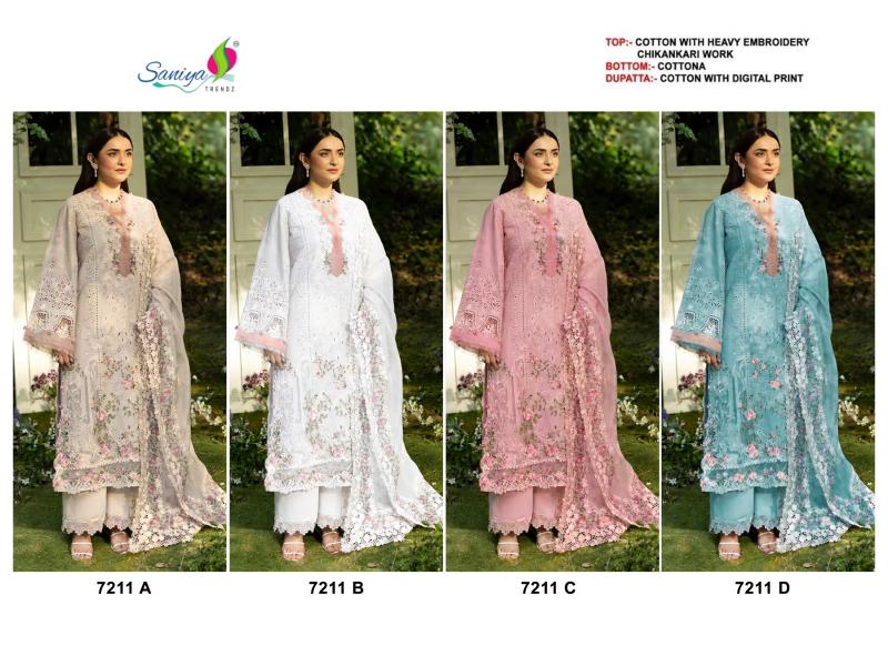 Saniya 7211 catalog pakistani suits wholesalers in surat