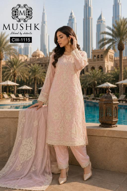 Shrddha Mushk CW 1115 Catalog wholesale pakistani salwar suits