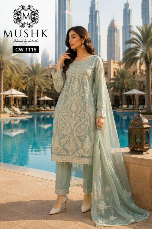 Shrddha Mushk CW 1115 Catalog wholesale pakistani salwar suits