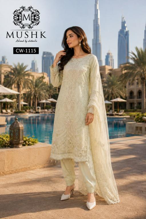 Shrddha Mushk CW 1115 Catalog wholesale pakistani salwar suits