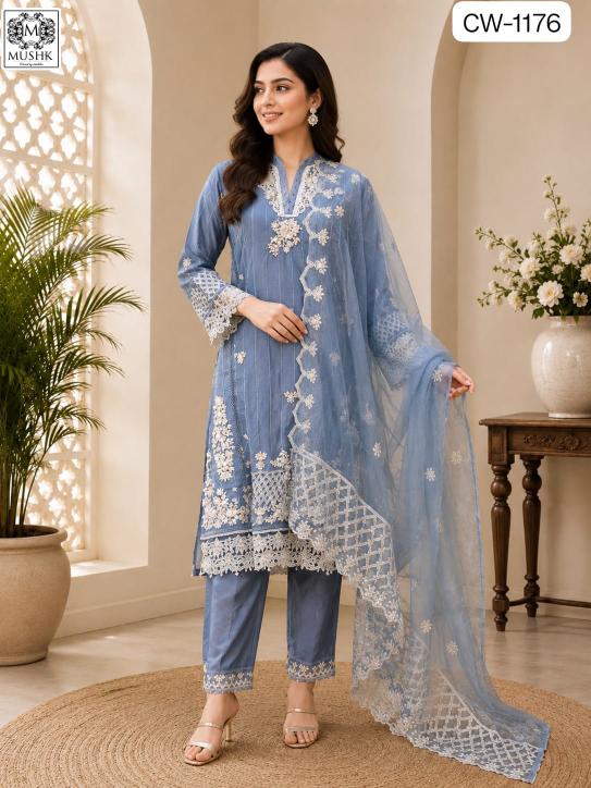 Shrddha Mushk CW 1176 Catalog wholesale market for pakistani suits in hyderabad